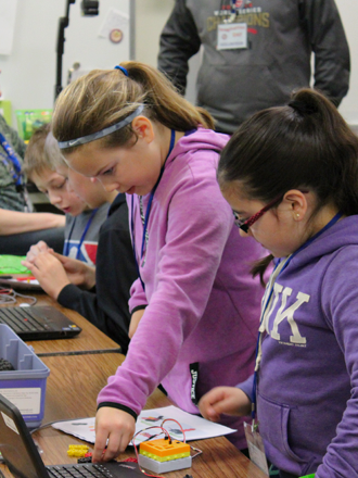 Kids testing their battle robots